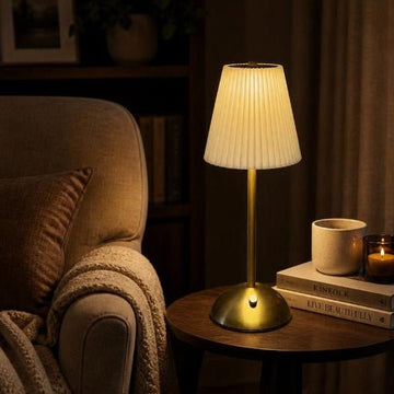 White Table Lamp-Rechargeable & Wireless